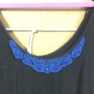 Free People black and blue dress with pockets